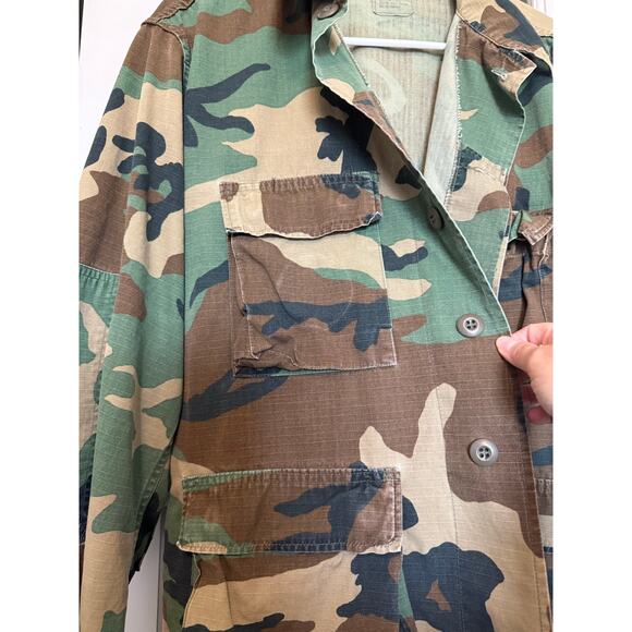 US Army Combat Woodland Camouflage Field Jacket Coat vintage medium regular - Picture 4 of 6